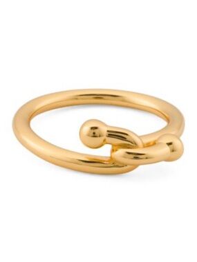 MILOR SILVER 18kt gold plated interlocked ring- NEW size 6